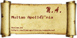 Multas Apollónia névjegykártya